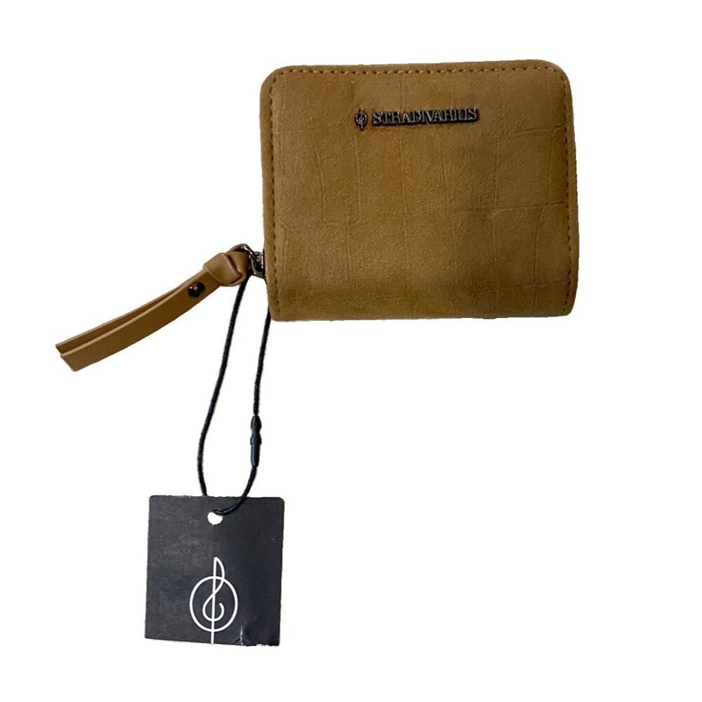NWT Stradivarius Women's Brown Small Zip Around Wallet Card Holder Purse Urban